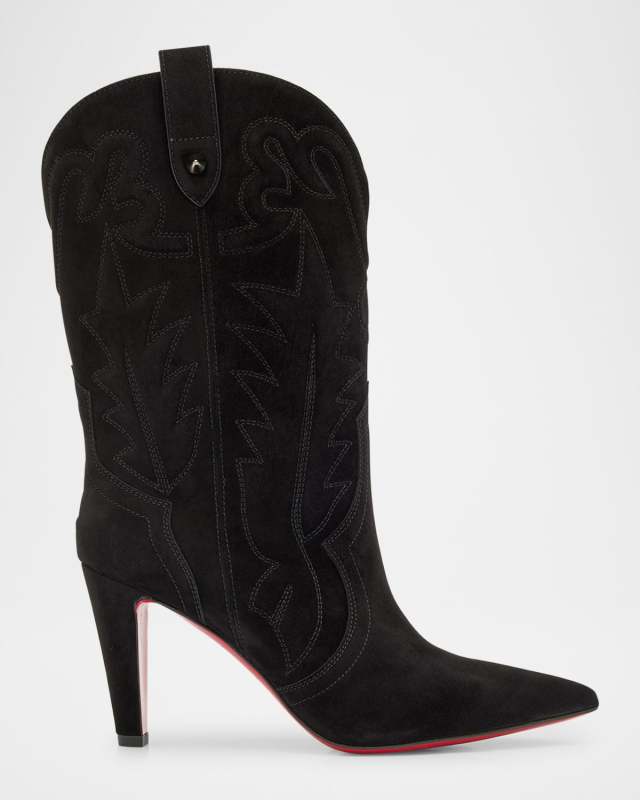 Santia Suede Red Sole Booties